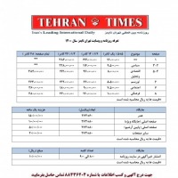 چاپ آگهی در روزنامه تهران تایمز |88436204|